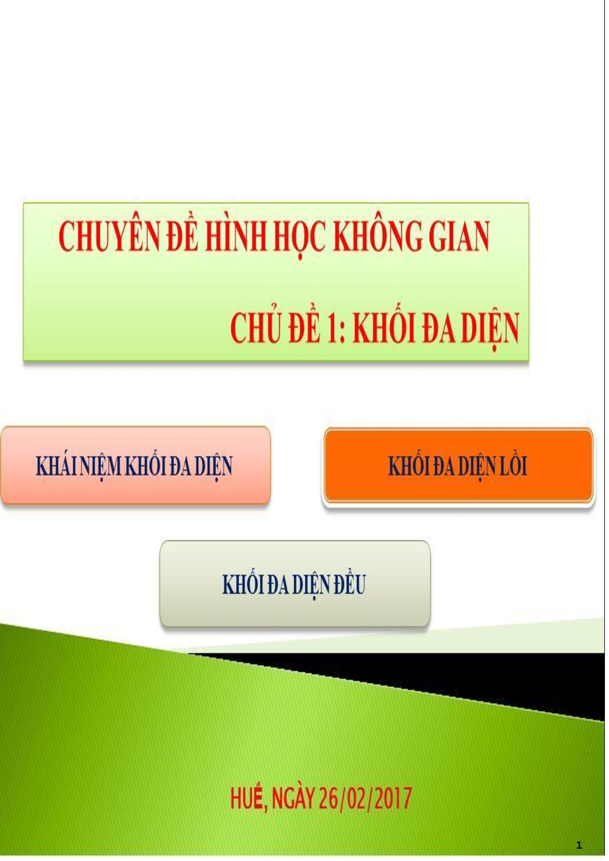 Lý thuyết về khối đa diện (trang 1)