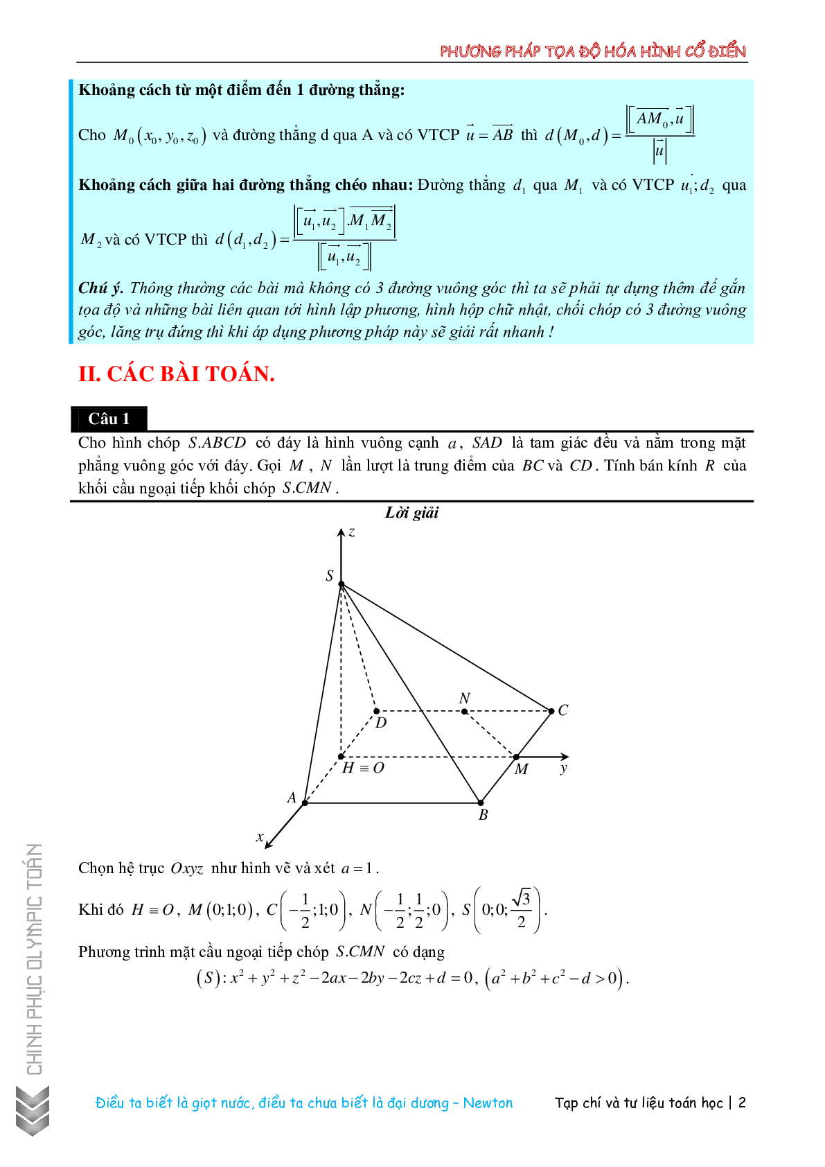 Chuyên đề phương pháp tọa độ hóa hình không gian (trang 3)