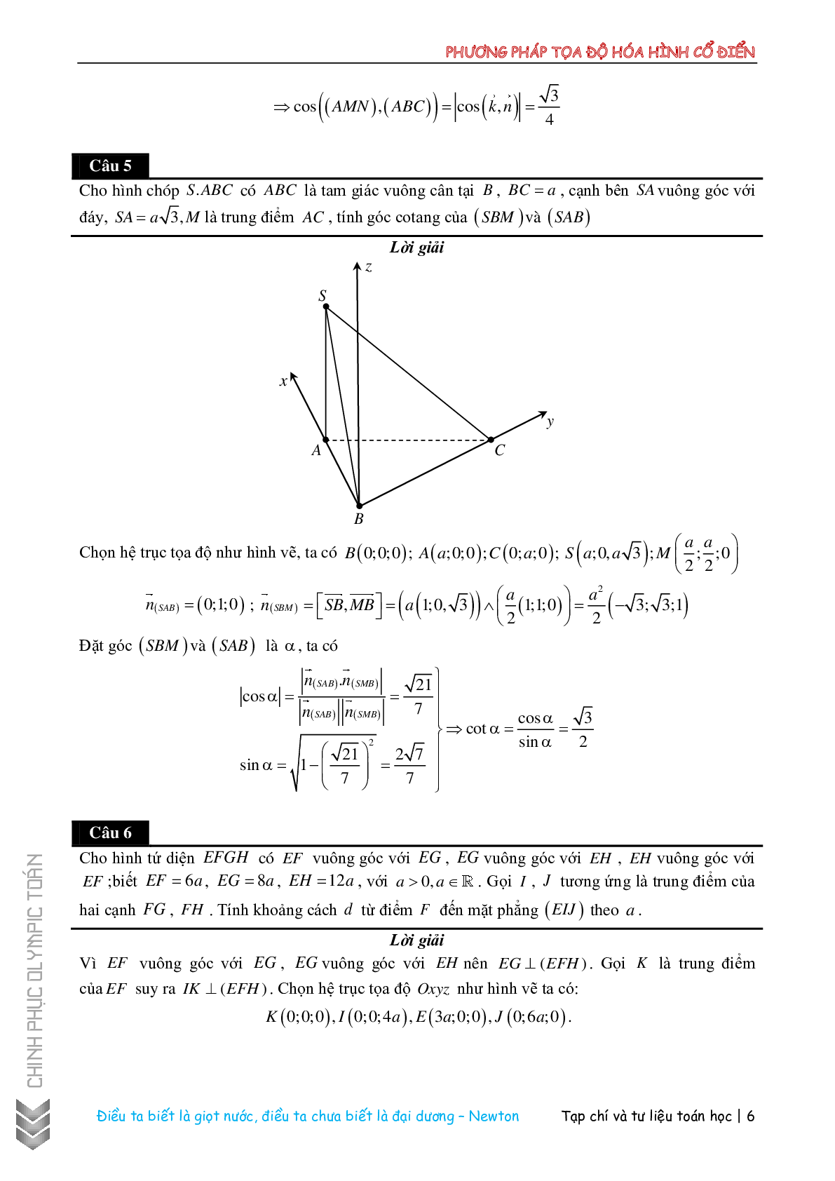 Chuyên đề phương pháp tọa độ hóa hình không gian (trang 7)