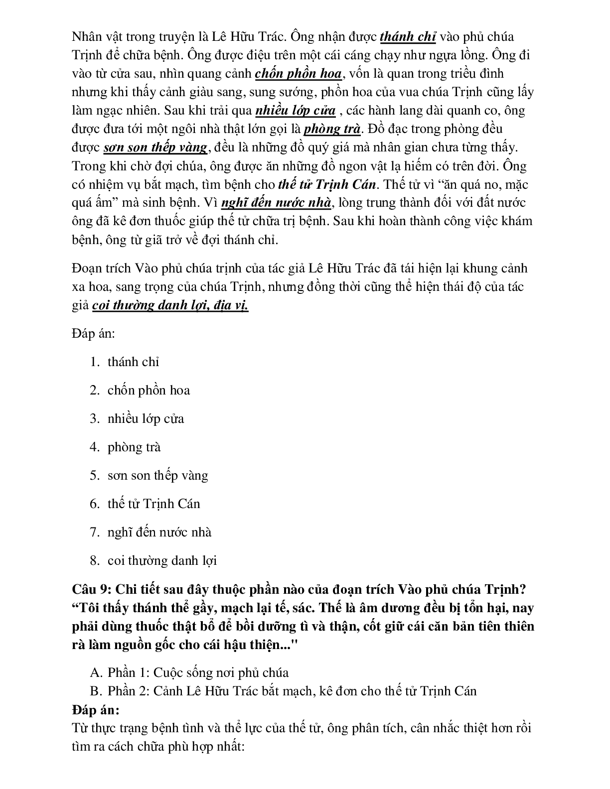 33 câu Trắc nghiệm Vào phủ Chúa Trịnh có đáp án 2023 - Ngữ Văn 11 (trang 4)
