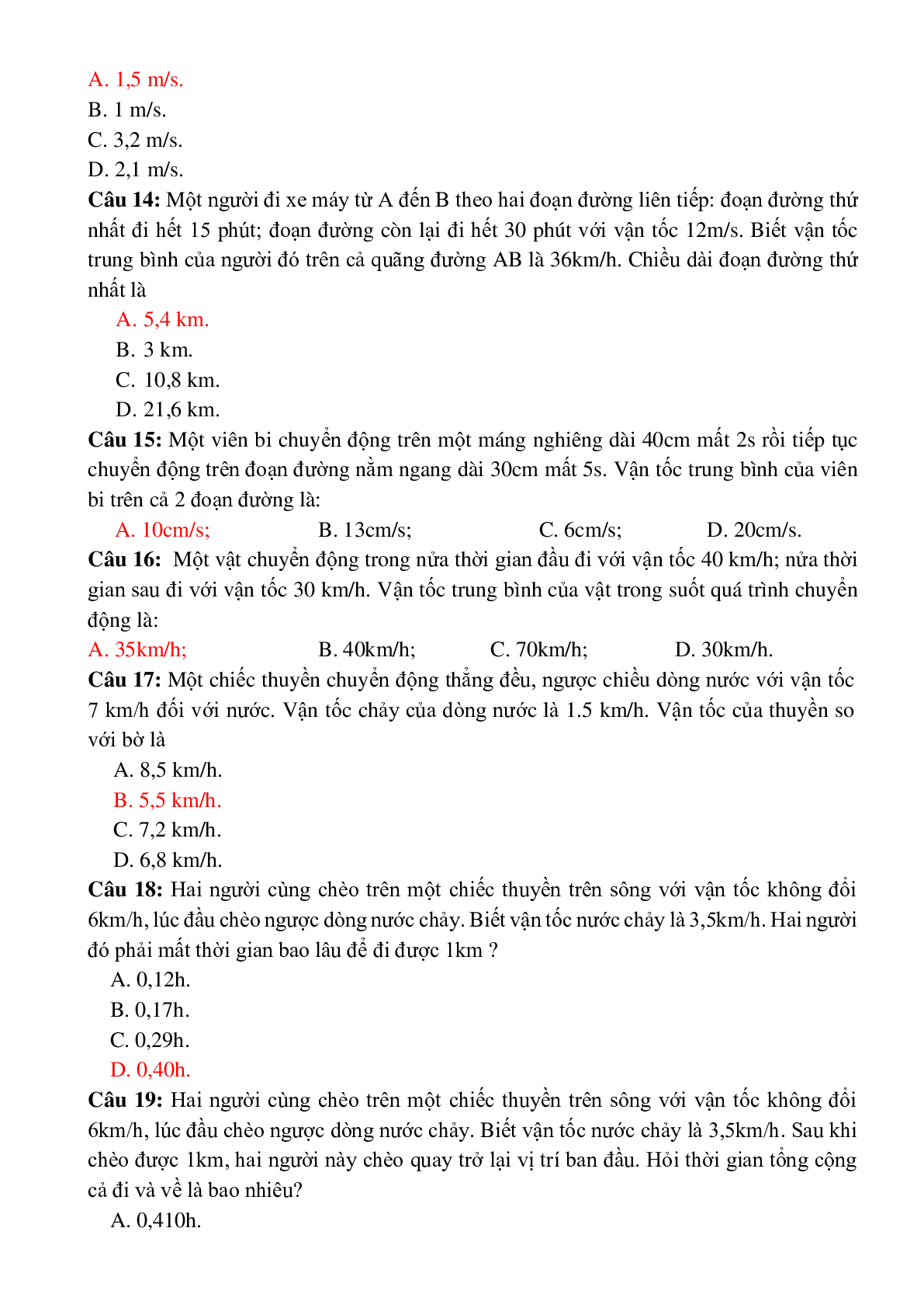 Lý thuyết, bài tập Ôn tập Học kì 1 Vật lý lớp 8 có đáp án (trang 5)