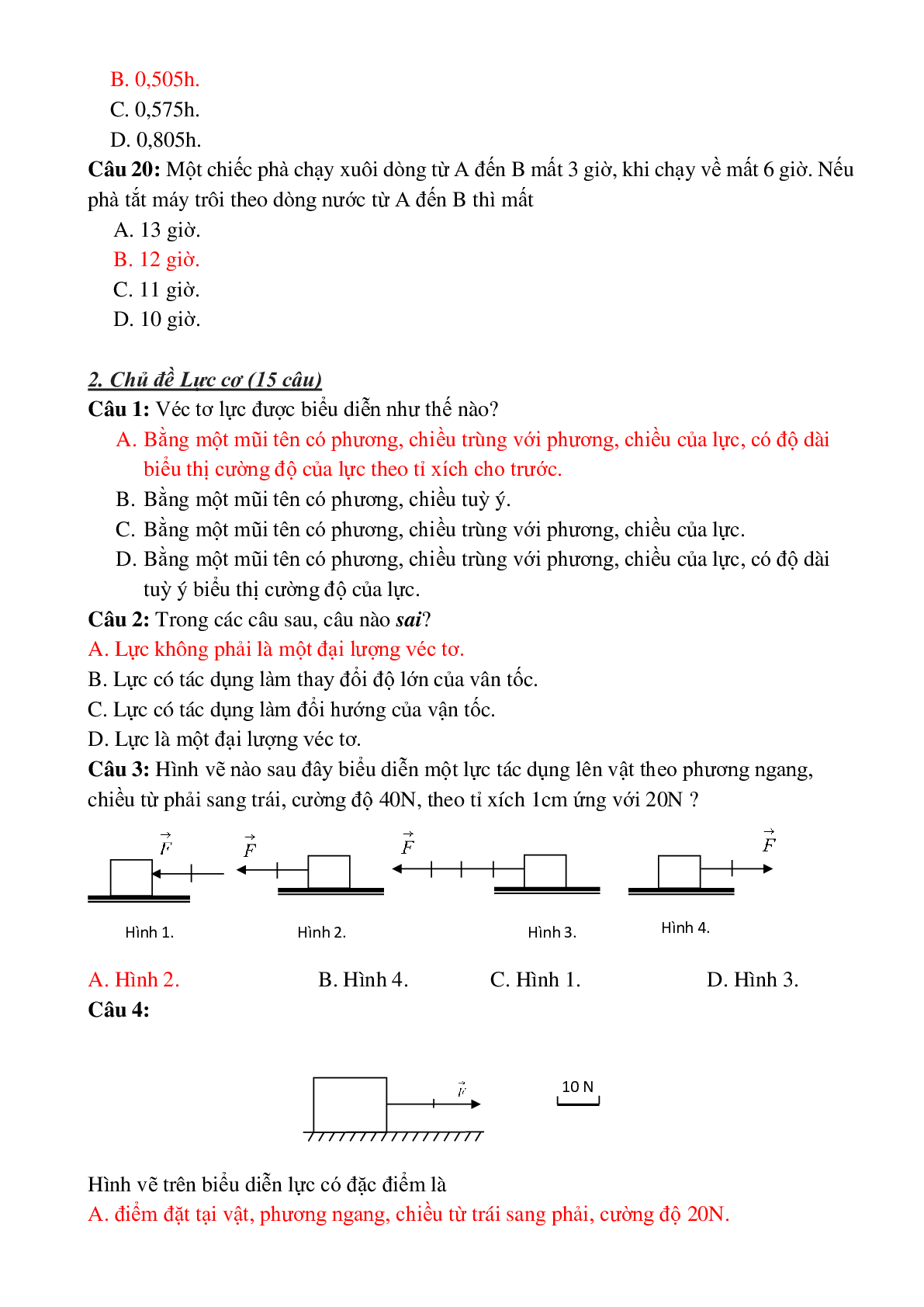 Lý thuyết, bài tập Ôn tập Học kì 1 Vật lý lớp 8 có đáp án (trang 6)