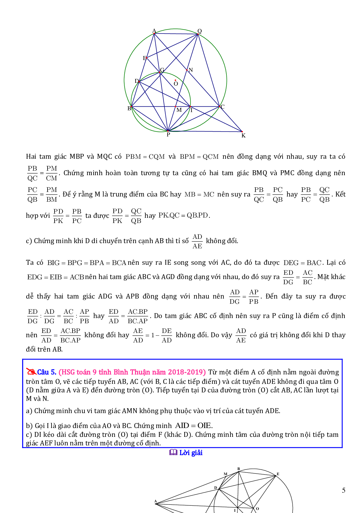 Các bài toán hình học trong đề thi học sinh giỏi toán lớp 9 (trang 5)