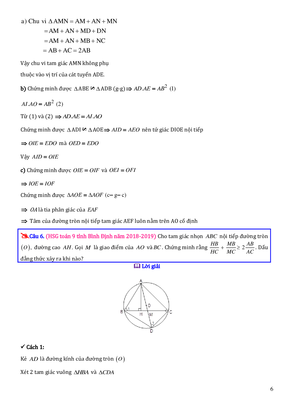 Các bài toán hình học trong đề thi học sinh giỏi toán lớp 9 (trang 6)