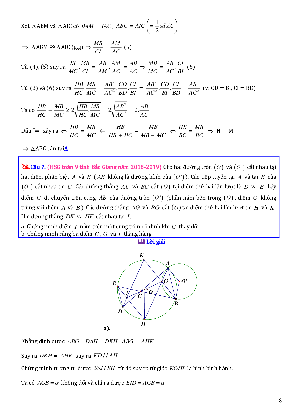 Các bài toán hình học trong đề thi học sinh giỏi toán lớp 9 (trang 8)