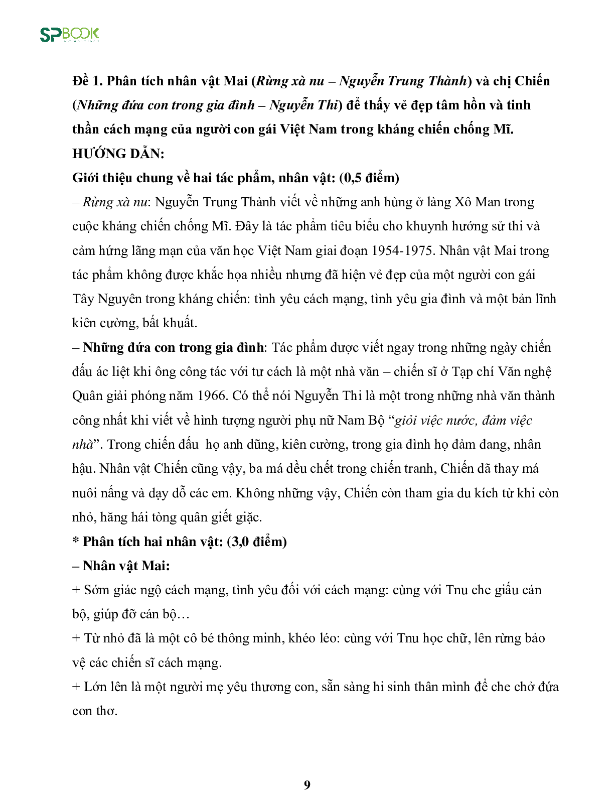 Kiến thức cơ bản và những dạng đề thi về bài Rừng xà nu - Nguyễn Trung Thành Ngữ văn 12 (trang 9)