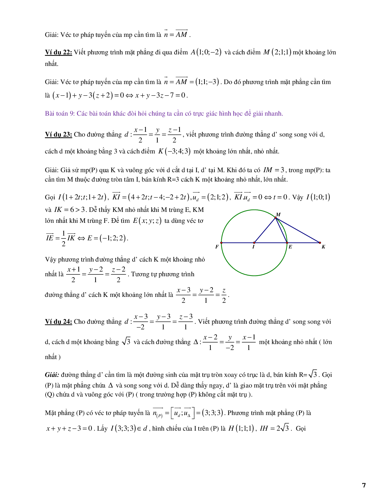 Chuyên đề hiểu rõ bản chất hình học của bài toán cực trị tọa độ không gian (trang 7)