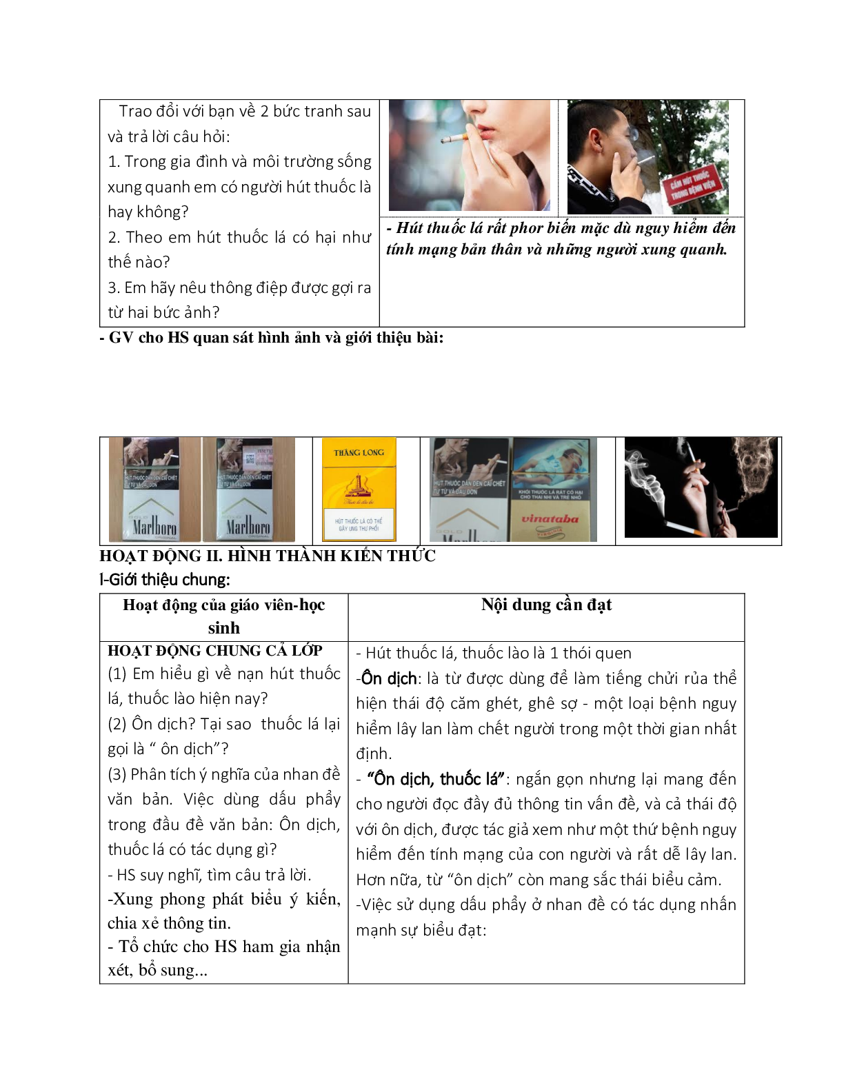Giáo án ngữ văn lớp 8 Tuần 12 Tiết 45: Ôn dịch thuốc lá mới nhất (trang 2)
