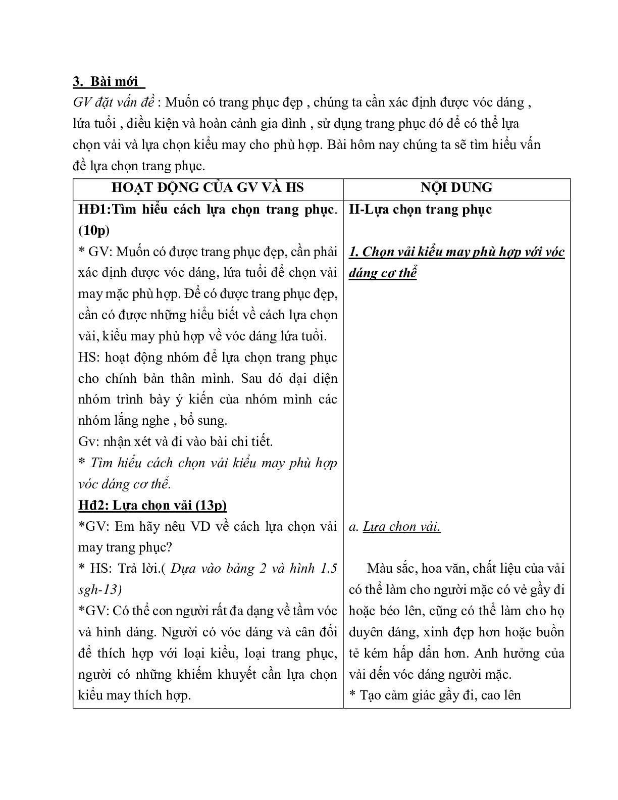 GIÁO ÁN CÔNG NGHỆ 6 BÀI 2: LỰA CHỌN TRANG PHỤC (T2) MỚI NHẤT – CV5555 (trang 2)