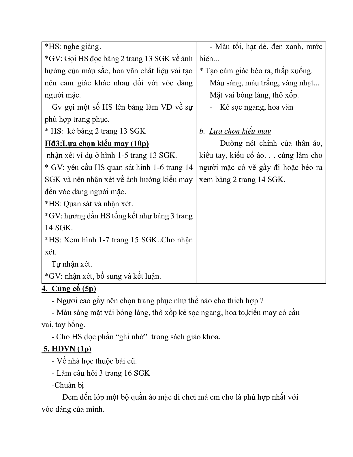 GIÁO ÁN CÔNG NGHỆ 6 BÀI 2: LỰA CHỌN TRANG PHỤC (T2) MỚI NHẤT – CV5555 (trang 3)