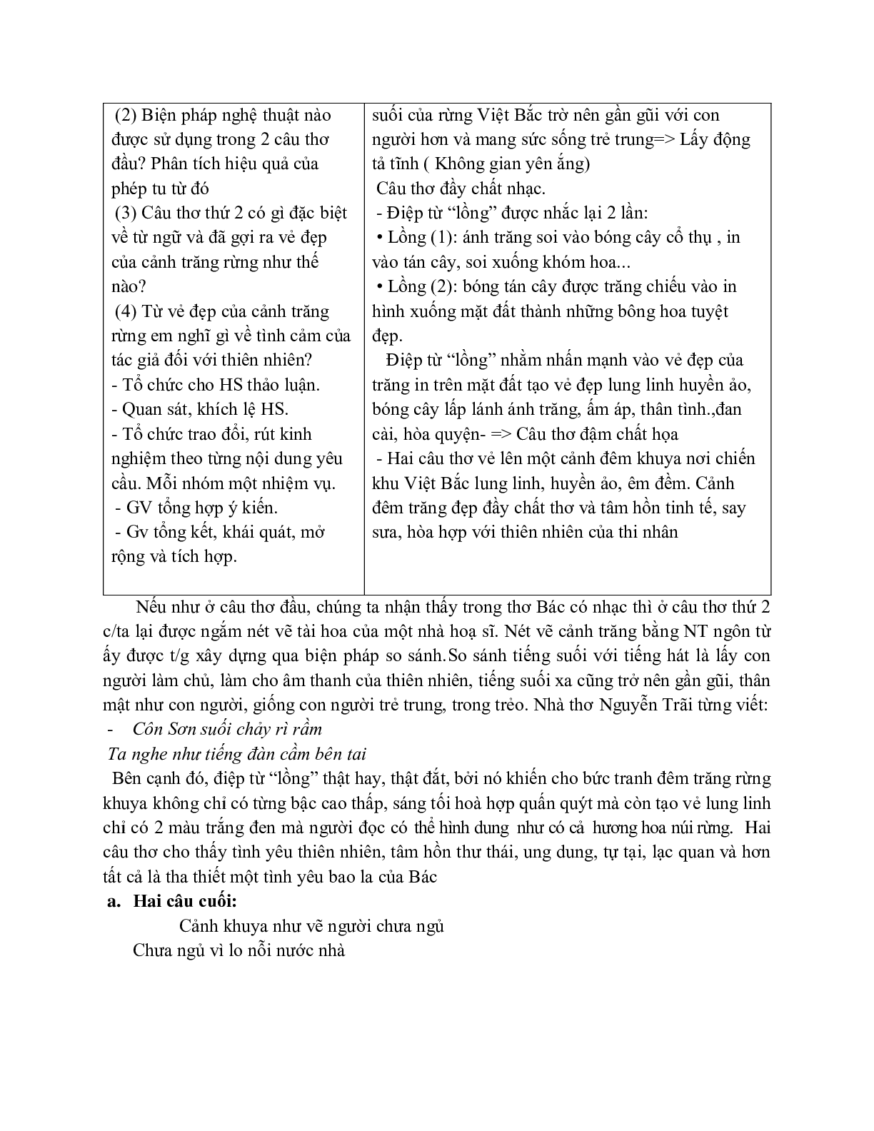 Giáo án ngữ văn lớp 7 Tuần 11 Tiết 44: Cảnh khuya mới nhất (trang 4)