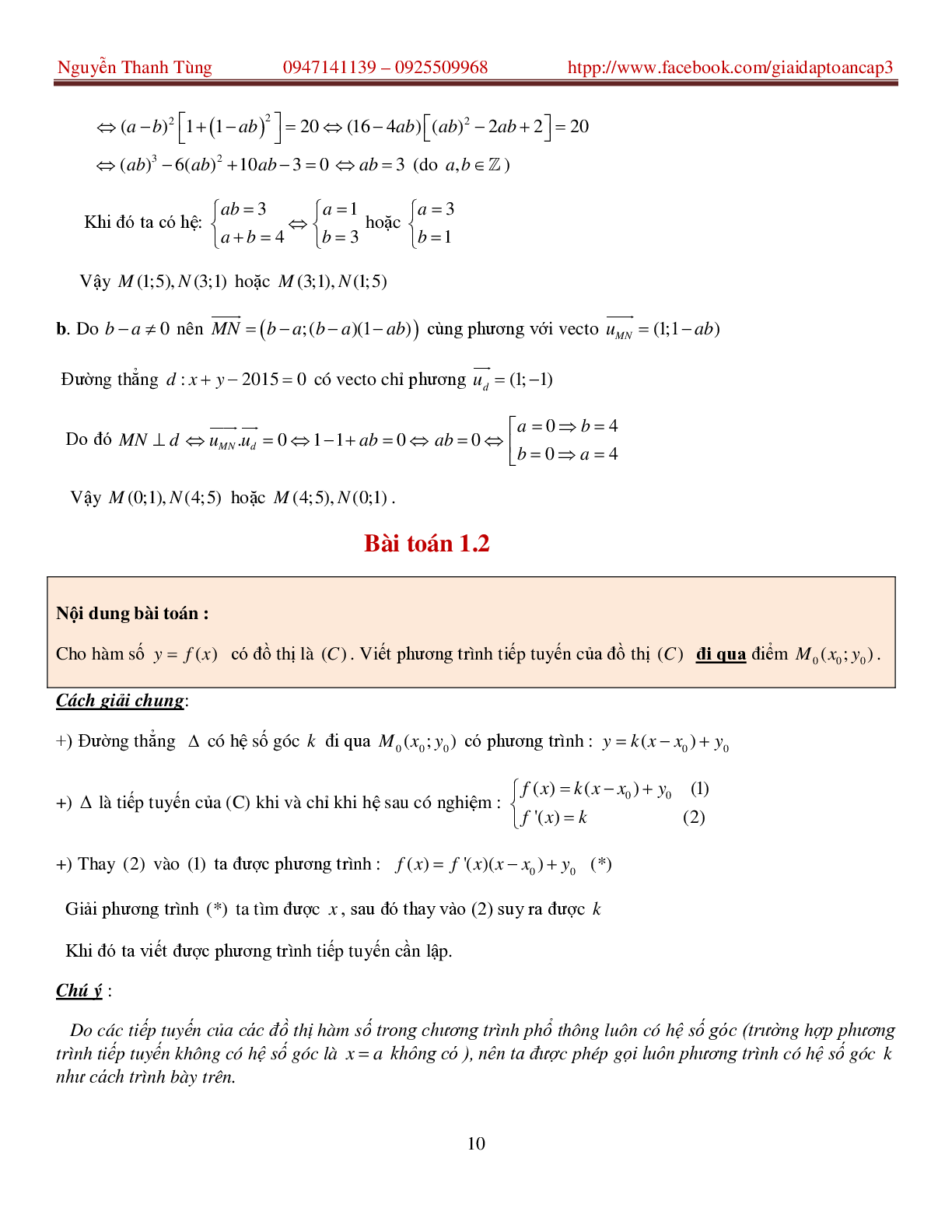 Khảo sát hàm số và các bài toán liên quan - bản 2 (trang 10)