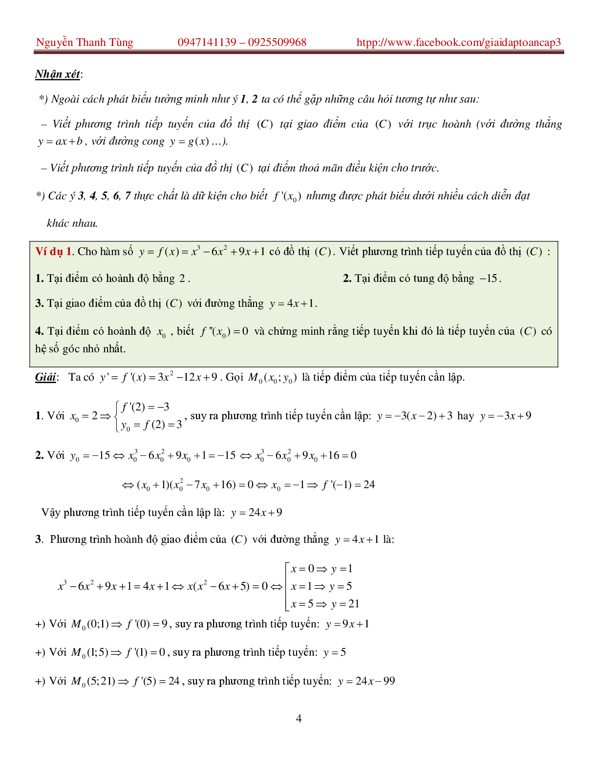 Khảo sát hàm số và các bài toán liên quan - bản 2 (trang 4)