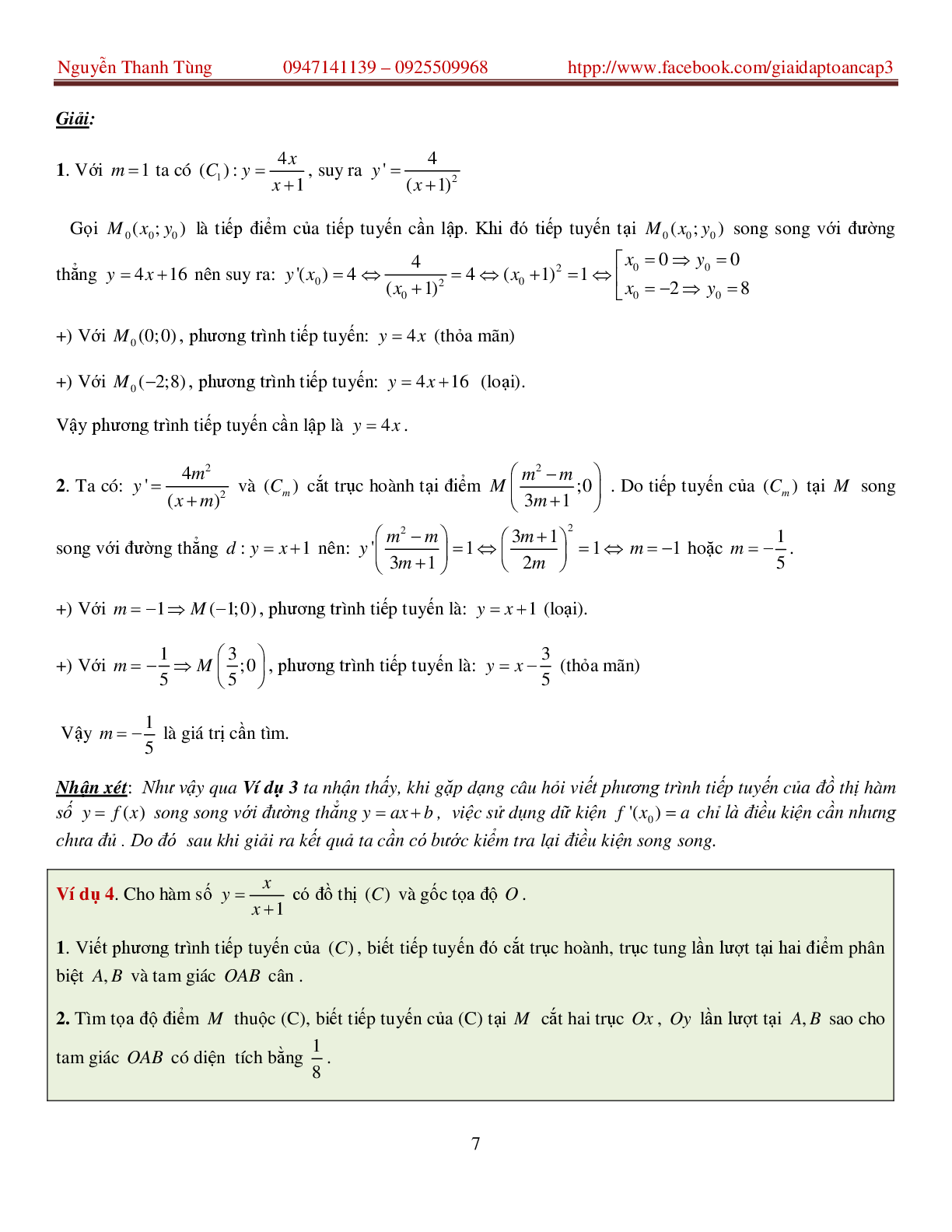 Khảo sát hàm số và các bài toán liên quan - bản 2 (trang 7)