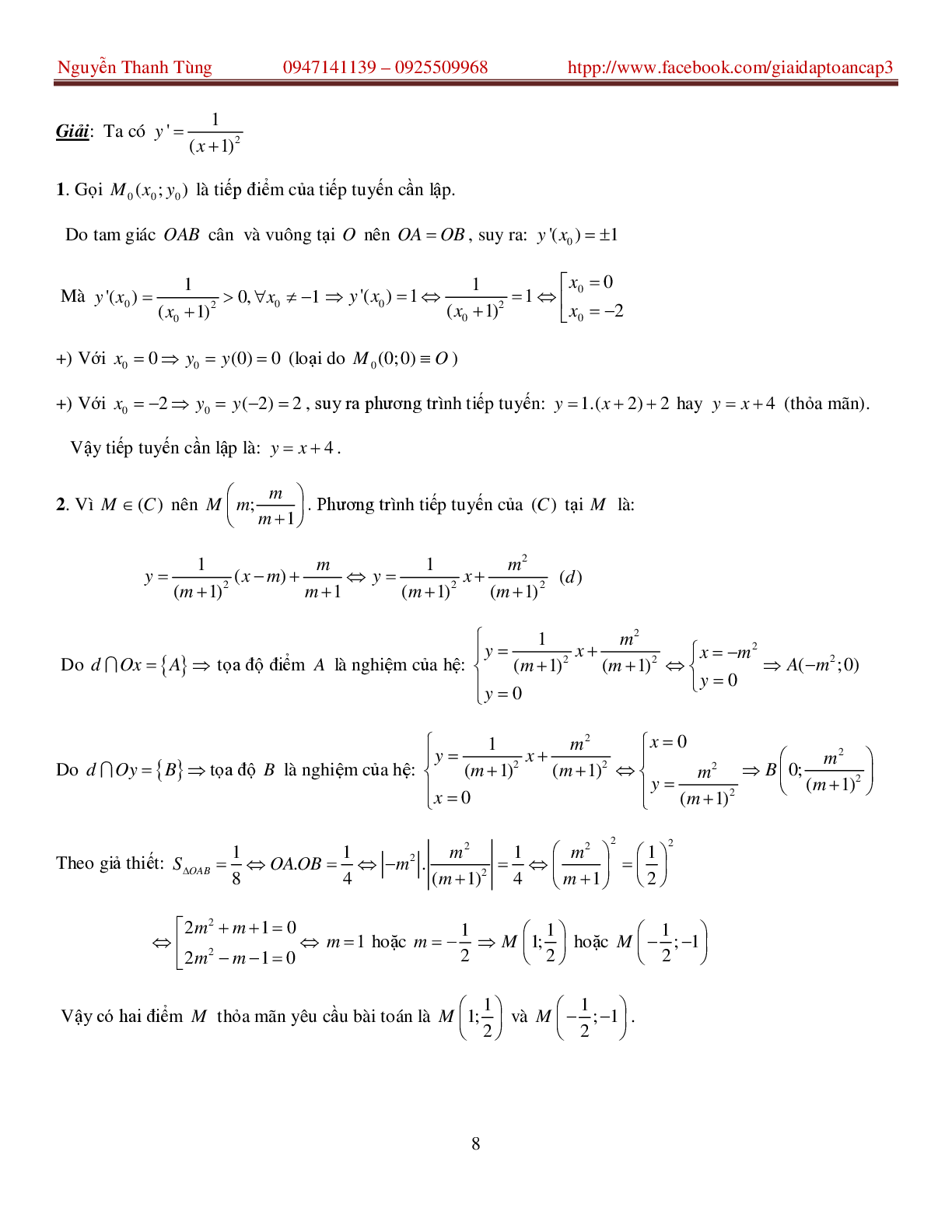 Khảo sát hàm số và các bài toán liên quan - bản 2 (trang 8)