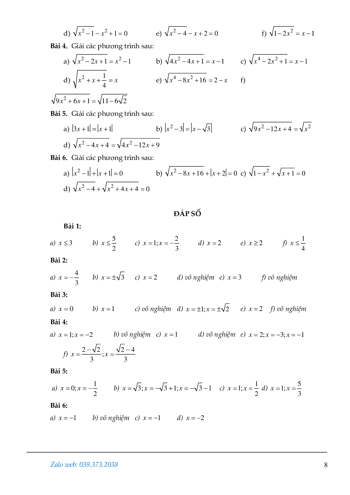 Các dạng toán đại số lớp 9 (trang 8)