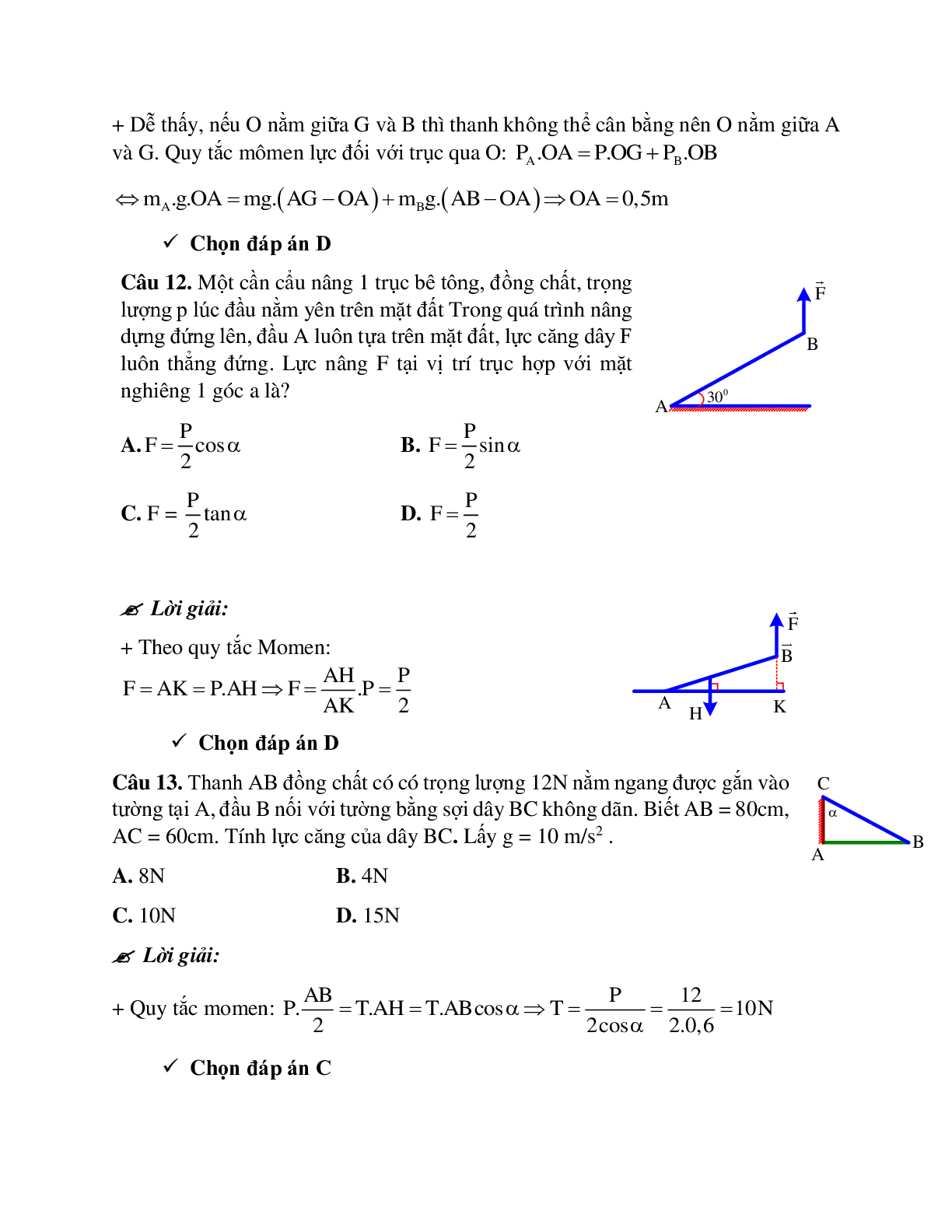 Phương pháp giải và bài tập về Bài toán về vật rắn có trục quay cố định (trang 10)