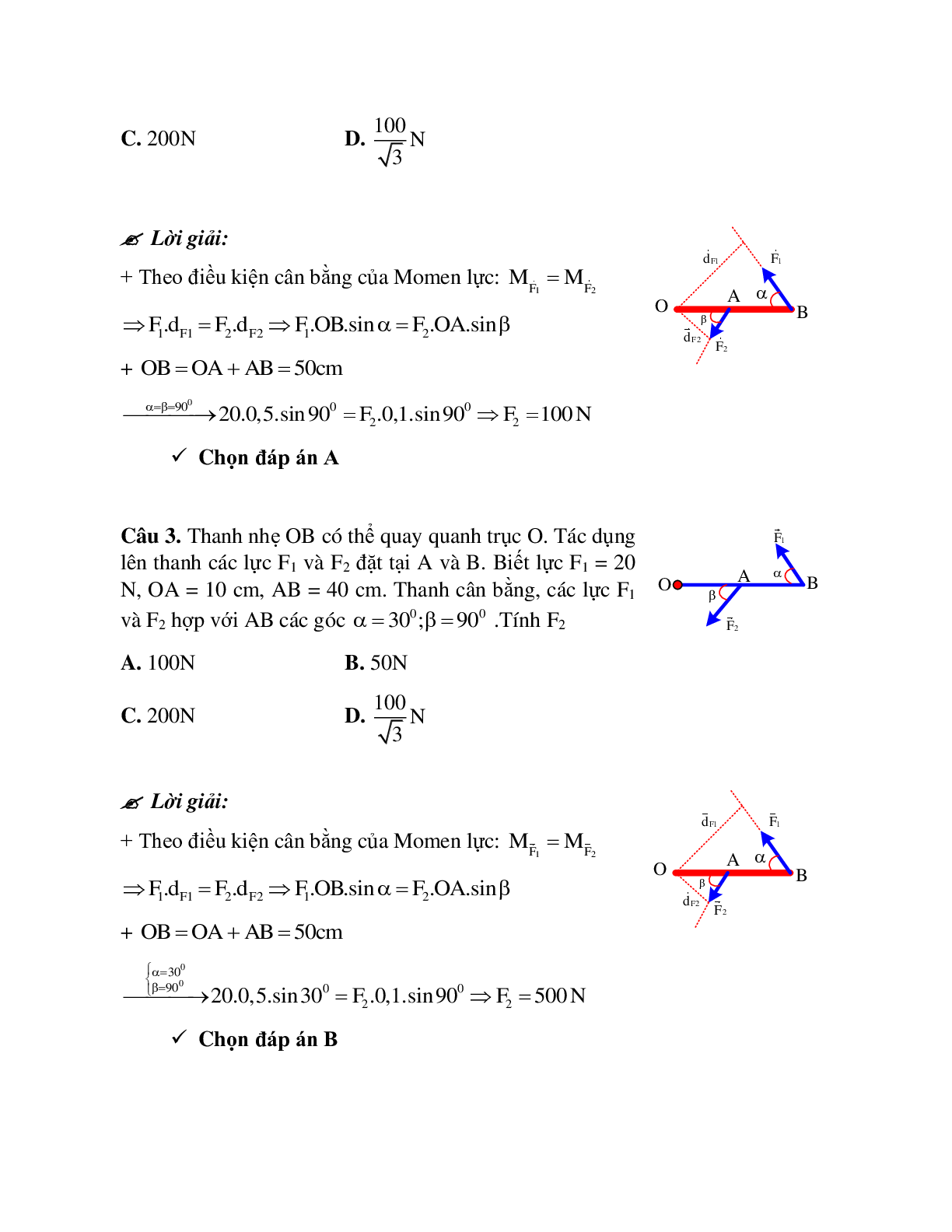 Phương pháp giải và bài tập về Bài toán về vật rắn có trục quay cố định (trang 2)