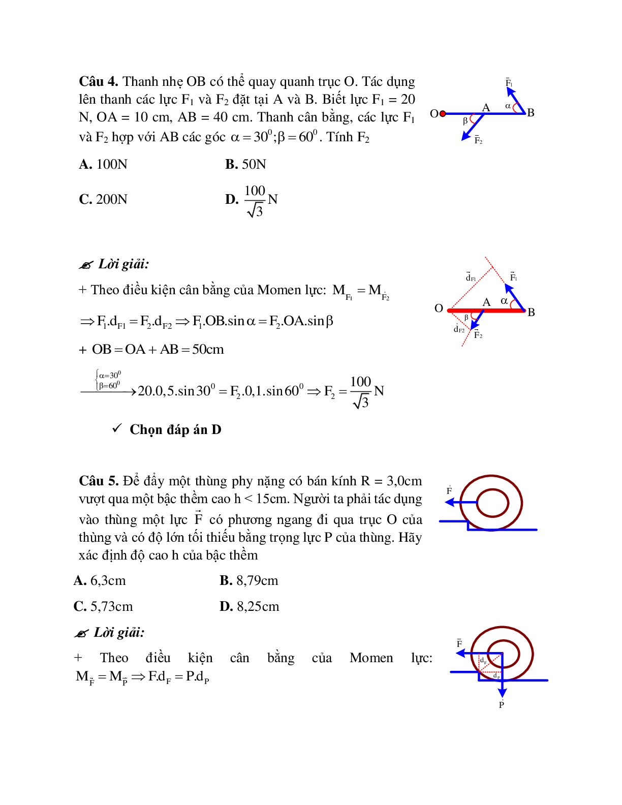 Phương pháp giải và bài tập về Bài toán về vật rắn có trục quay cố định (trang 3)