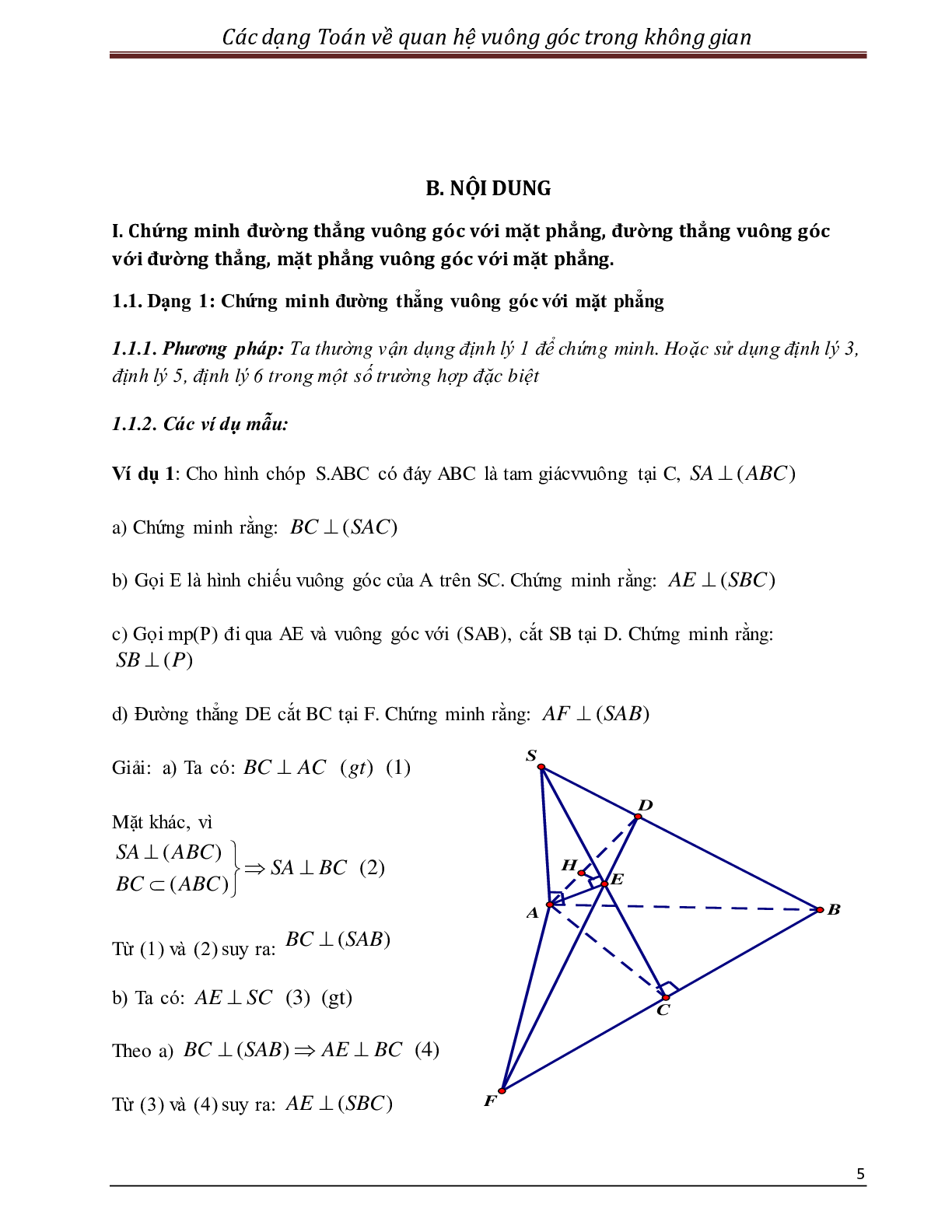 Các dạng toán quan hệ vuông góc trong không gian (trang 5)