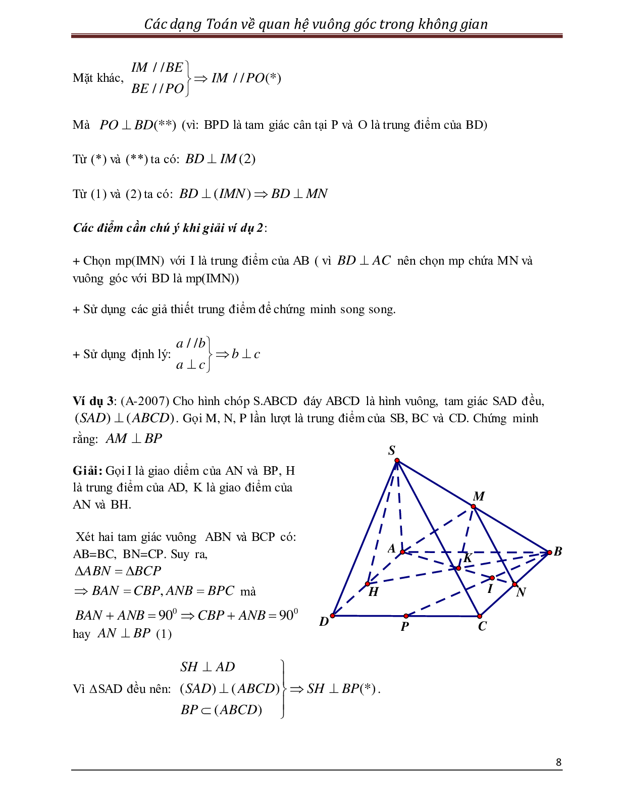Các dạng toán quan hệ vuông góc trong không gian (trang 8)