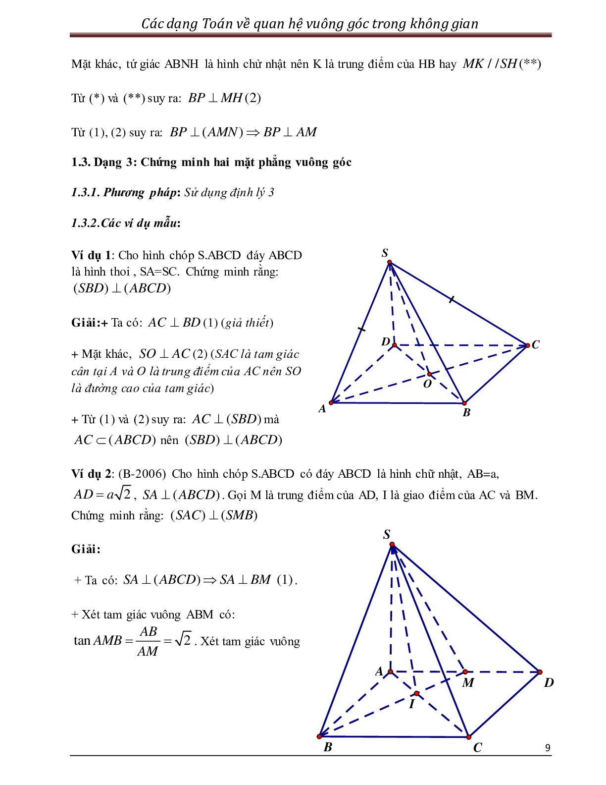 Các dạng toán quan hệ vuông góc trong không gian (trang 9)