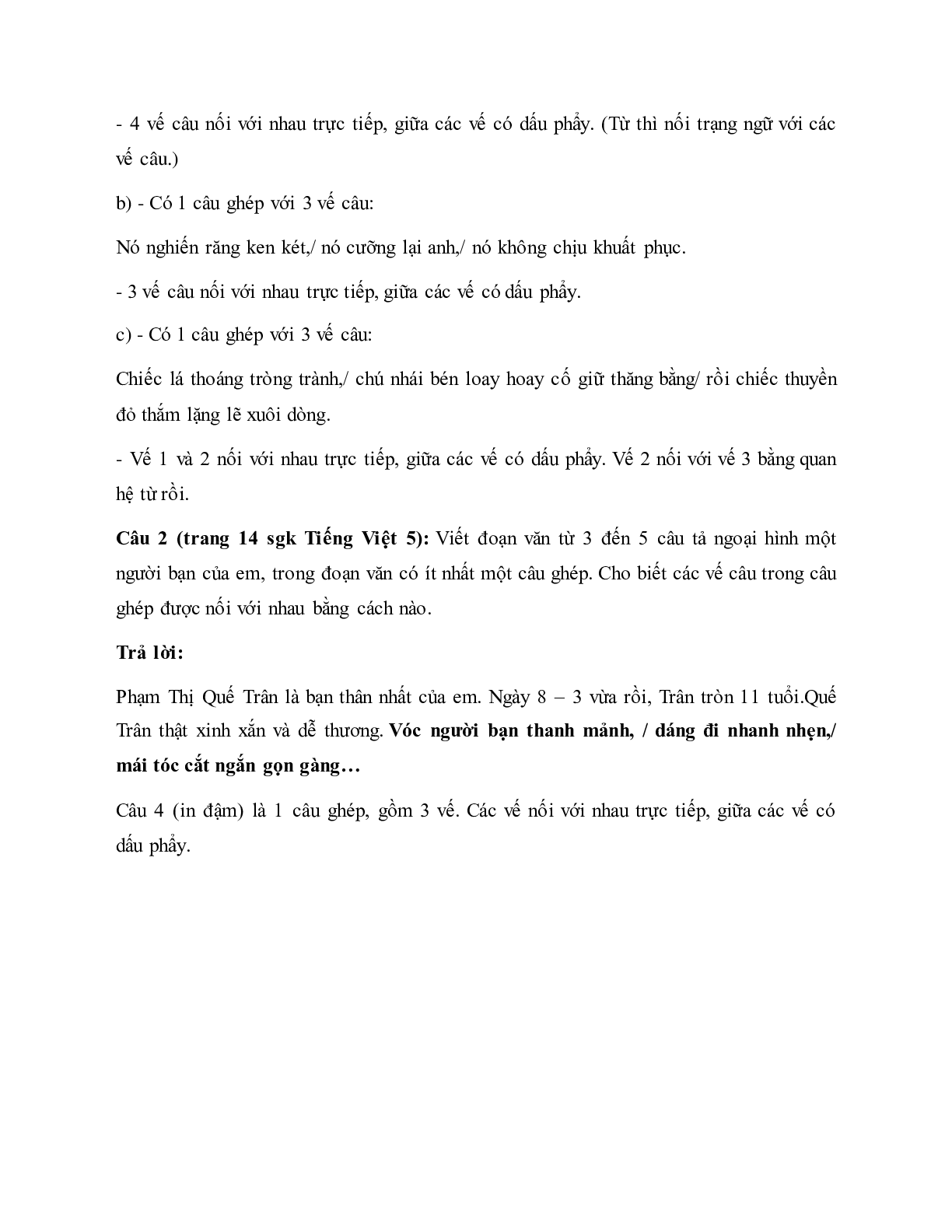 Soạn Tiếng Việt lớp 5: Luyện từ và câu: Cách nối các vế câu ghép mới nhất (trang 3)
