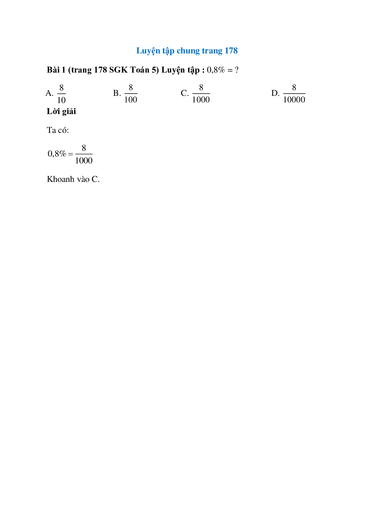 0,8% = ? 8/10; 8/100; 8/1000 (trang 1)