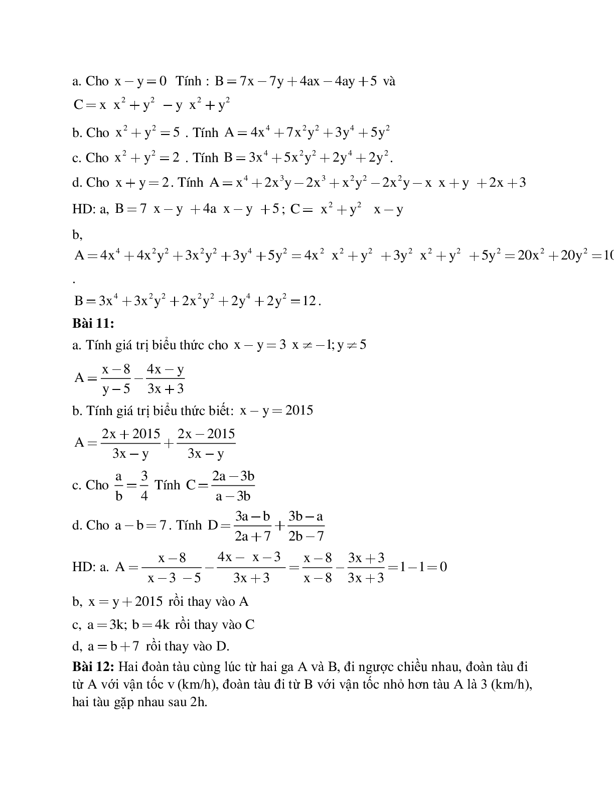 Cách giải Tính giá trị biểu thức đại số (trang 4)