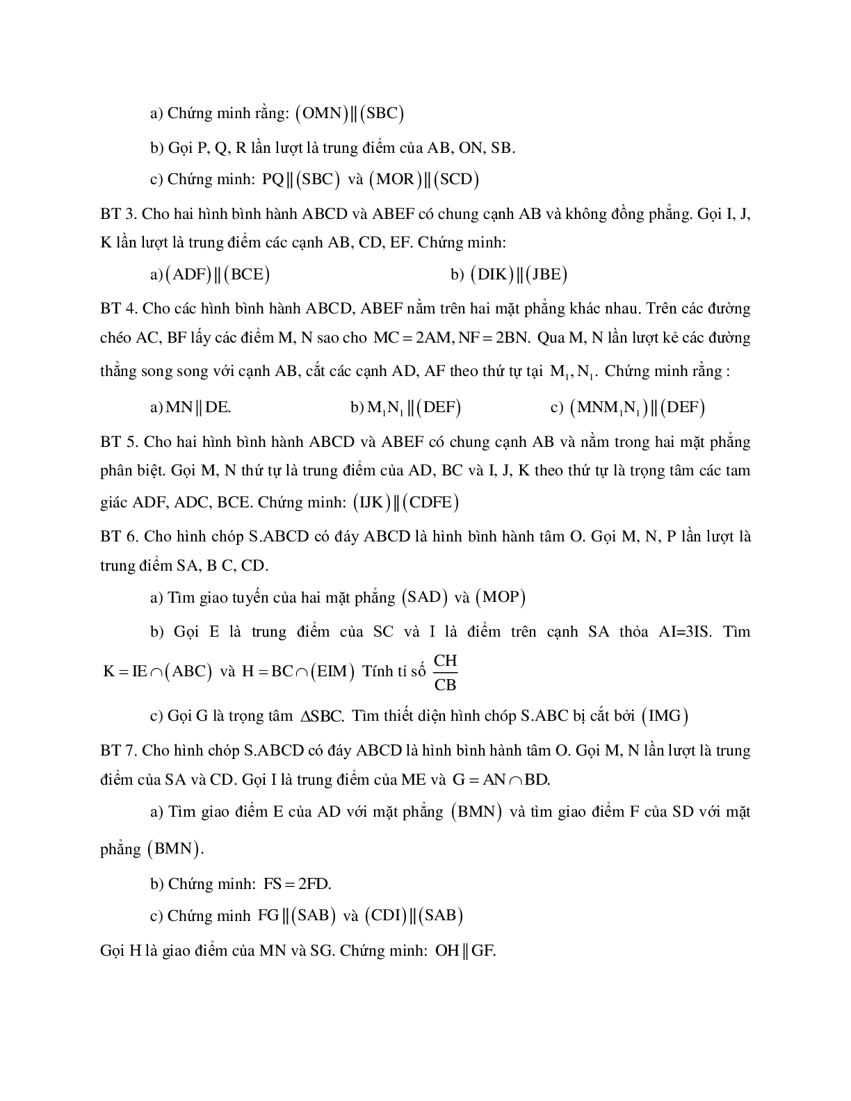 Phương pháp giải về Hai mặt phẳng song song 2023 (lý thuyết và bài tập) (trang 3)