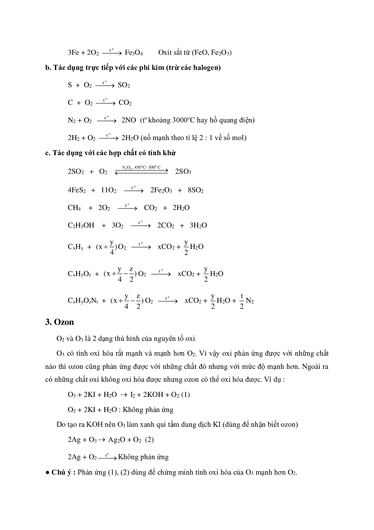 Lý thuyết và bài tập trắc nghiệm Chương Oxi môn Hóa lớp 10 có đáp án (trang 2)
