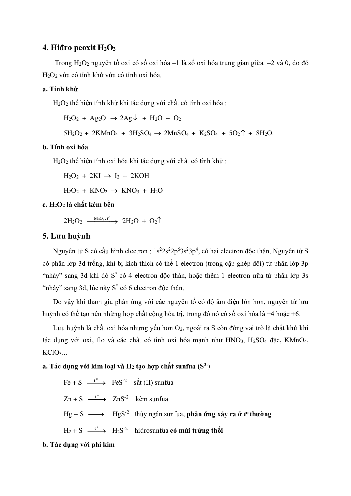 Lý thuyết và bài tập trắc nghiệm Chương Oxi môn Hóa lớp 10 có đáp án (trang 3)