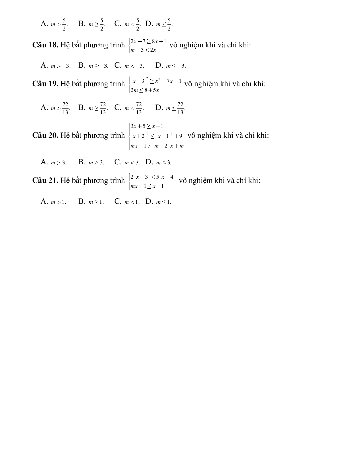 Bài tập tìm tham số để hệ phương trình có nghiệm thỏa mãn điều kiện cho trước Toán 10 (trang 4)