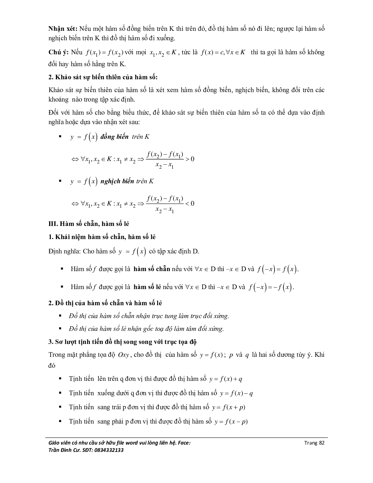 Phân loại và phương pháp giải bài tập về hàm số bậc nhất và bậc hai (trang 2)