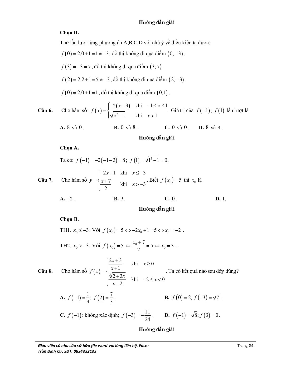 Phân loại và phương pháp giải bài tập về hàm số bậc nhất và bậc hai (trang 4)
