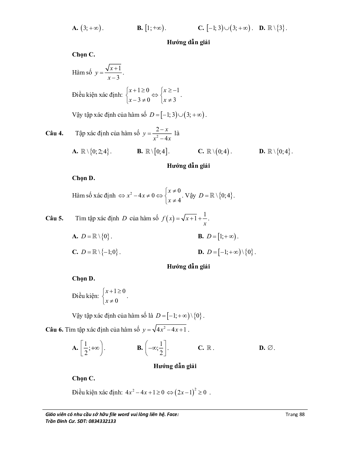 Phân loại và phương pháp giải bài tập về hàm số bậc nhất và bậc hai (trang 8)