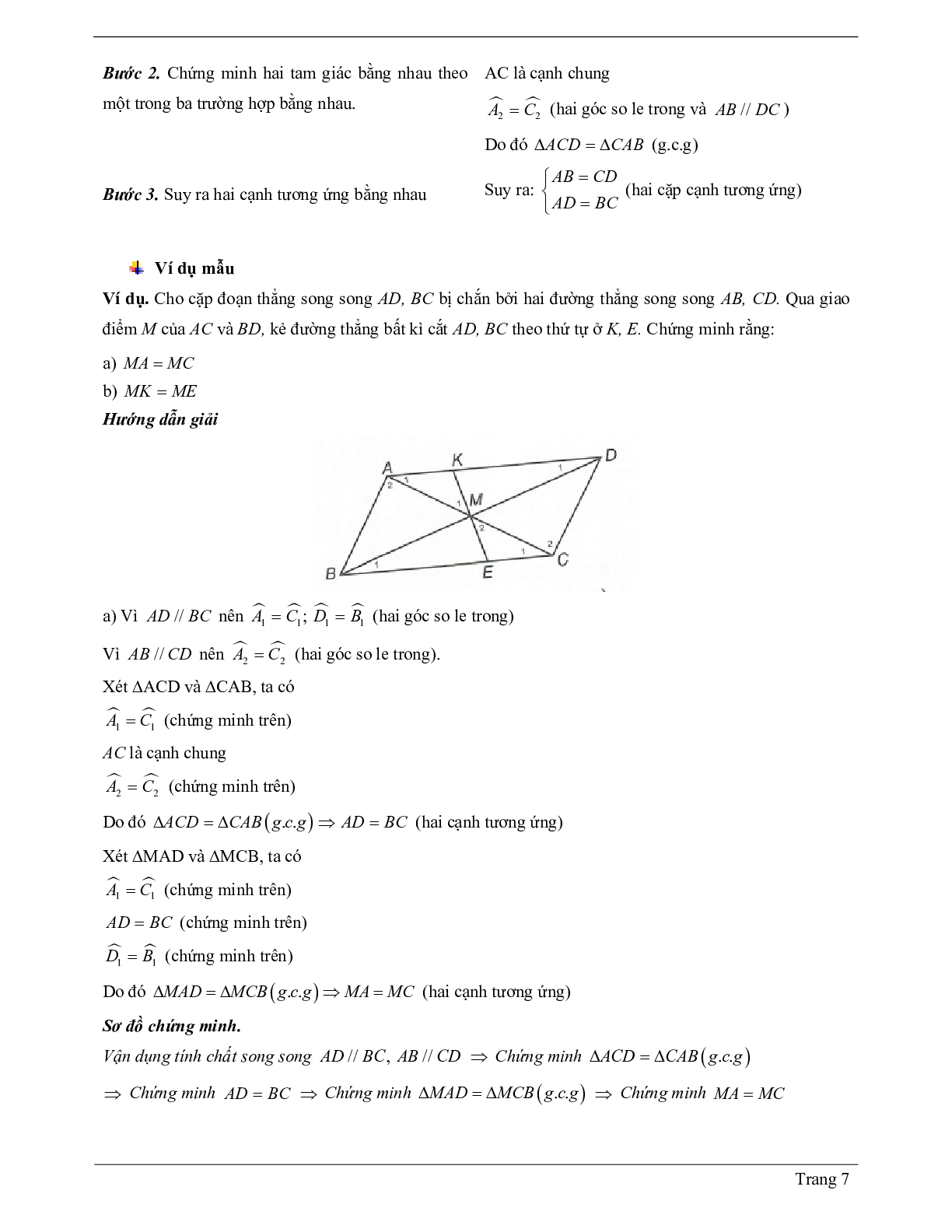 Lý thuyết Toán 7 có đáp án: Trường hợp bằng nhau thứ ba của tam giác: góc - cạnh - góc (g.c.g) (trang 7)