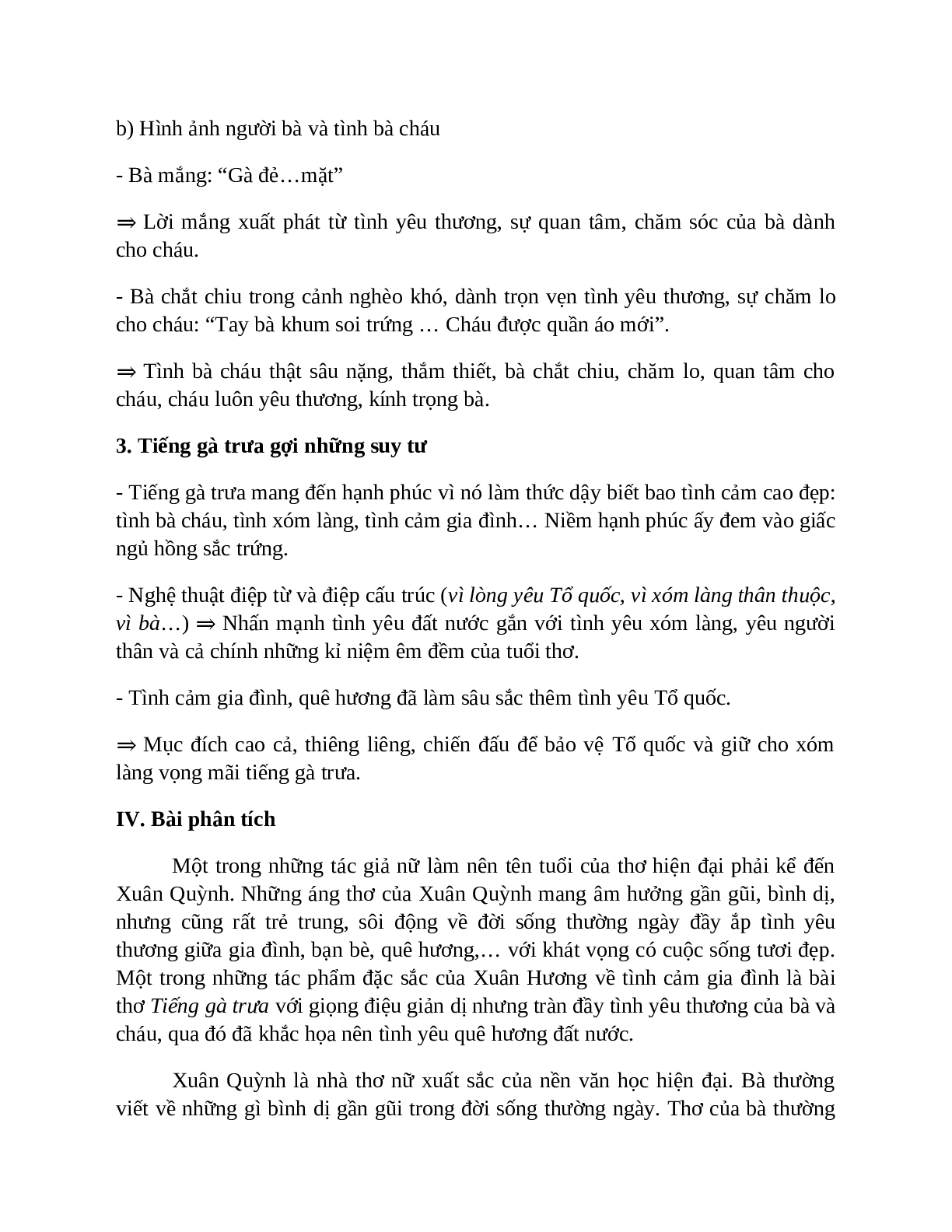 Sơ đồ tư duy bài Tiếng gà trưa dễ nhớ, ngắn nhất - Ngữ văn lớp 7 (trang 4)