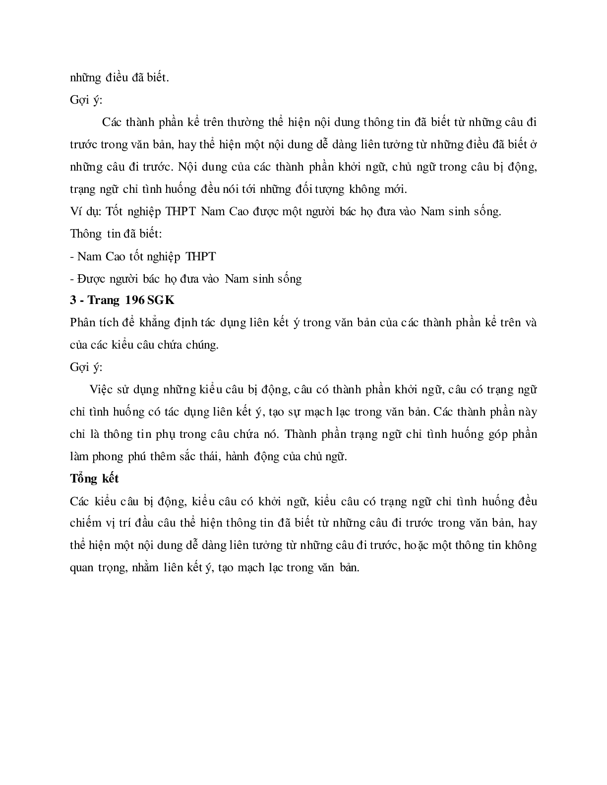 Soạn bài Thực hành về sử dụng một số kiểu câu trong văn bản - ngắn nhất Soạn văn 11 (trang 10)