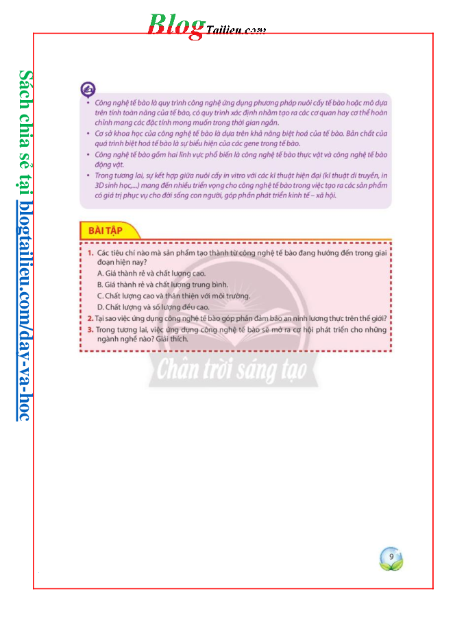 Chuyên đề học tập Sinh học 10 Chân trời sáng tạo pdf (trang 10)
