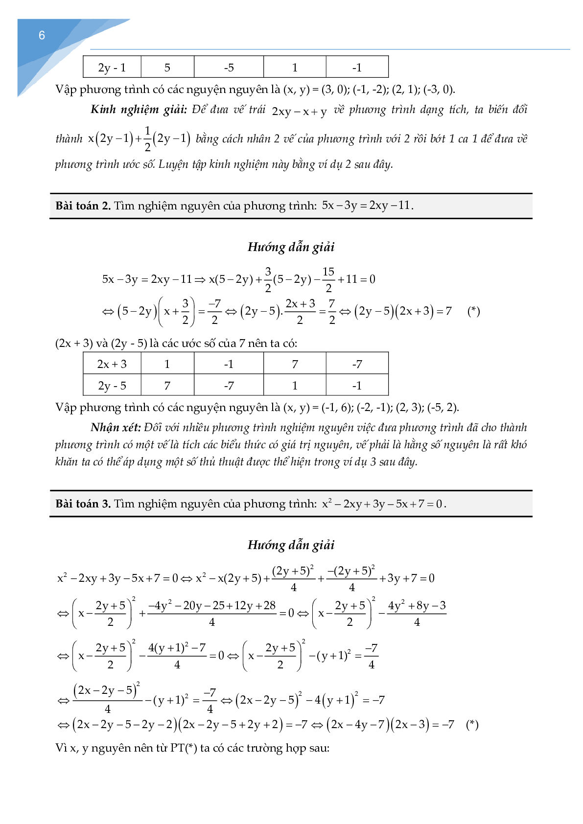 Chuyên đề phương trình nghiệm nguyên (trang 5)
