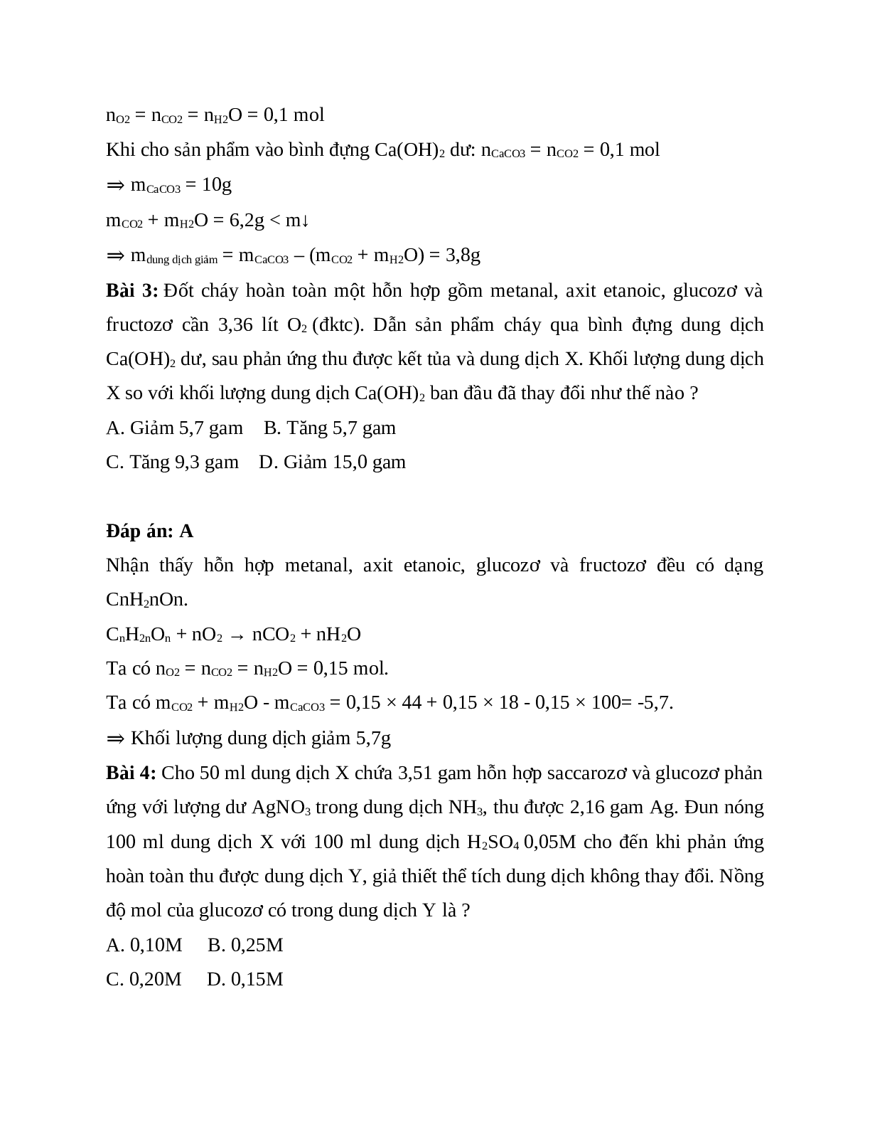 30 Bài tập Glucozo nâng cao hóa 12 có đáp án chi tiết (trang 2)