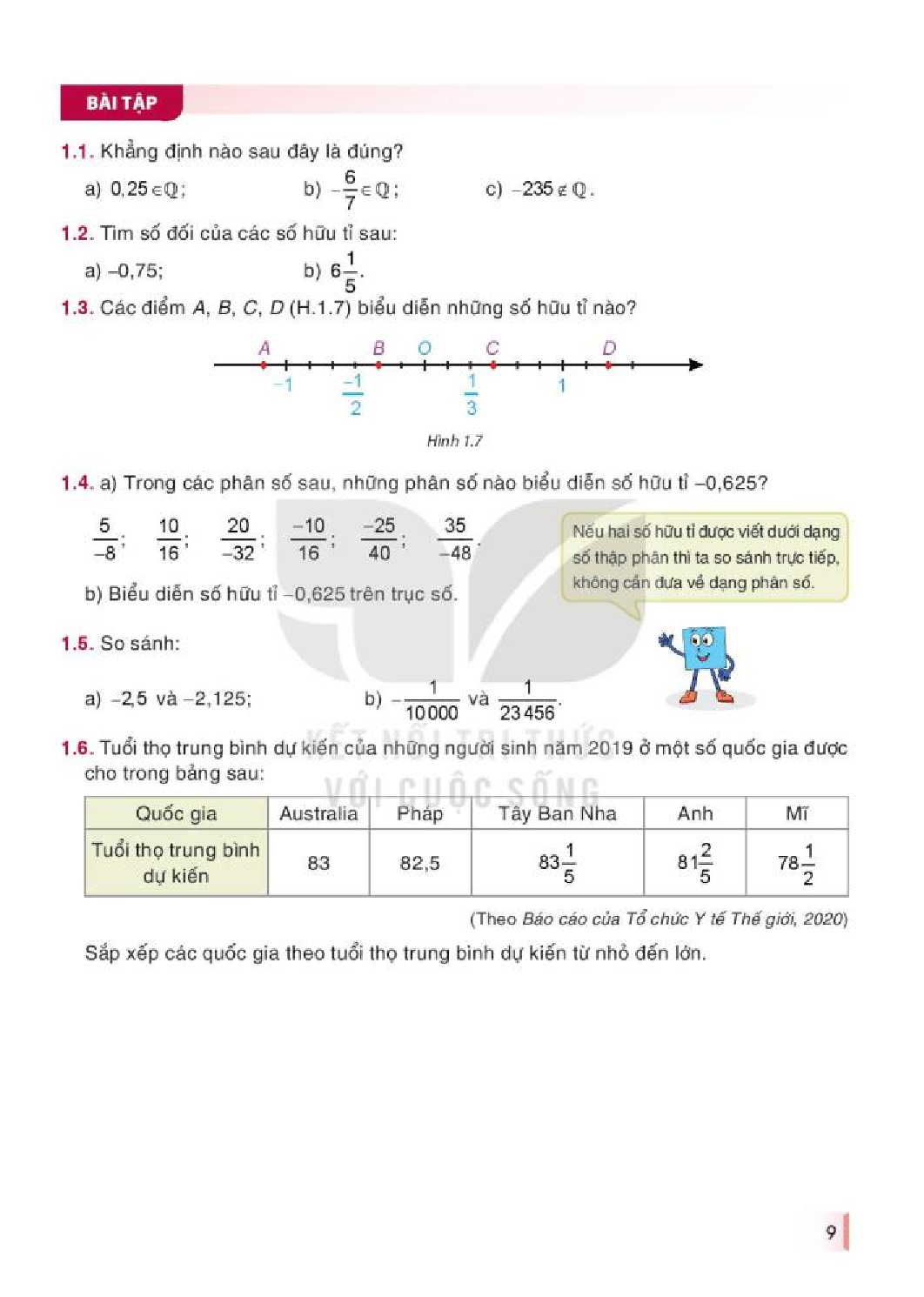 Toán lớp 7 tập 1 Kết nối tri thức pdf (trang 10)
