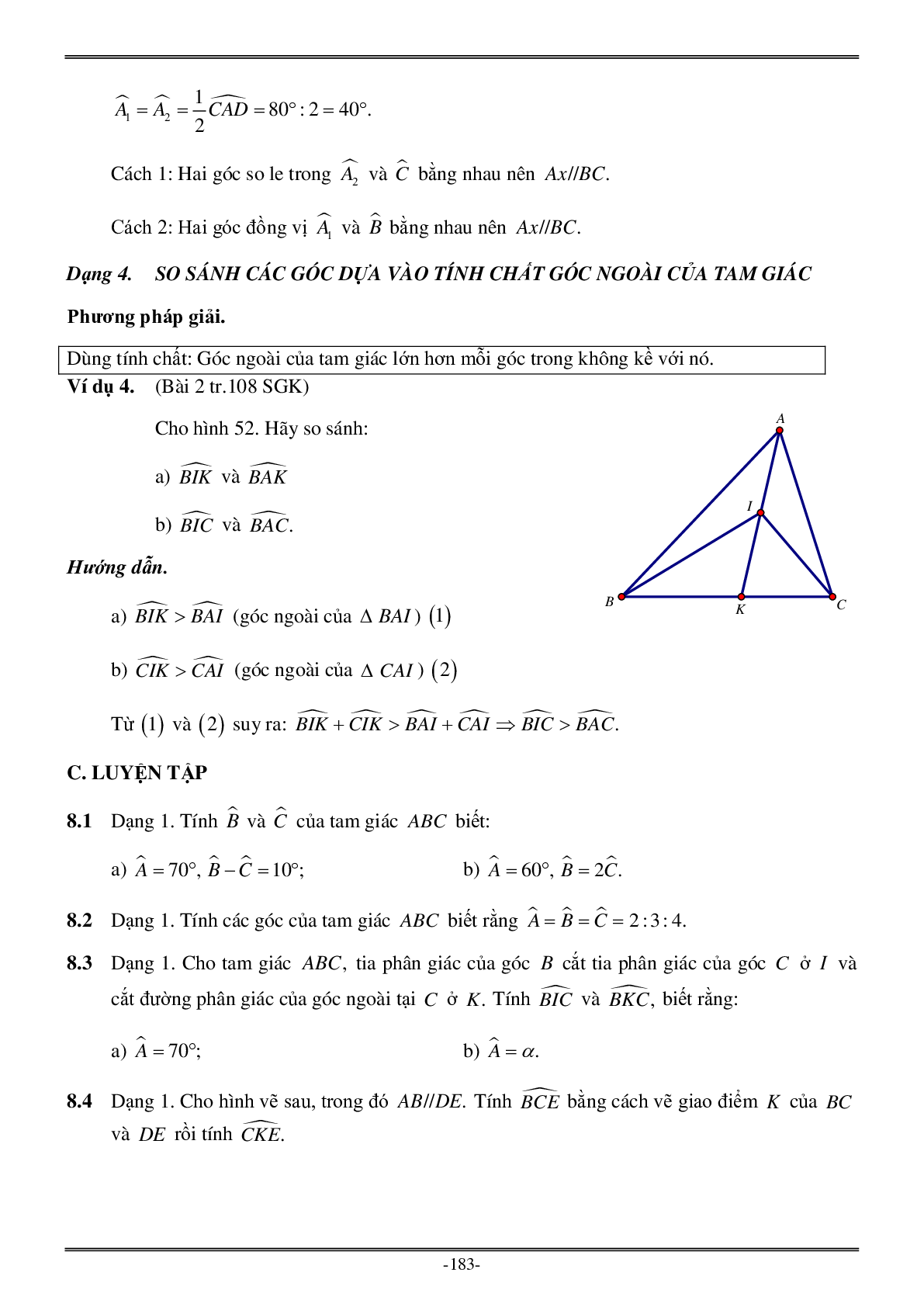 Các dạng Bài tập về chuyên đề Tam giác có đáp án (trang 4)