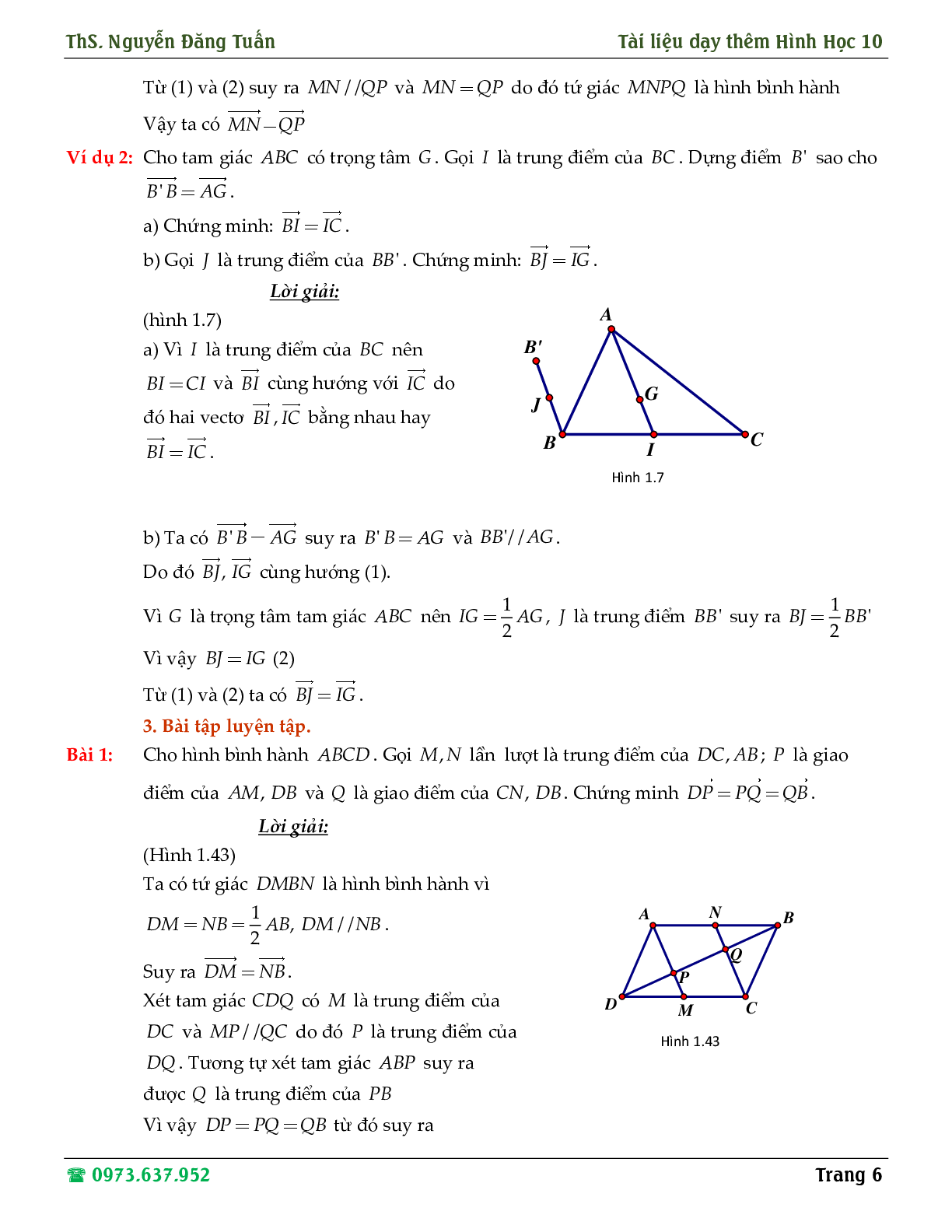 Hướng dẫn giải các dạng toán về định nghĩa vector, tổng và hiệu hai vector (trang 6)