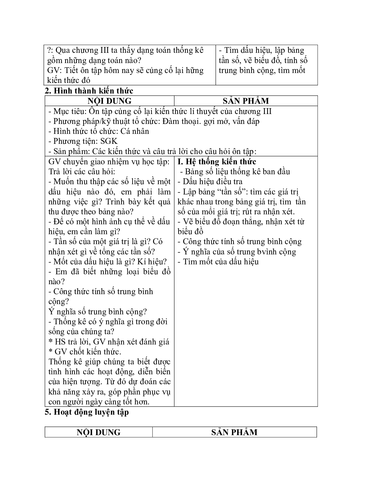 Giáo án Toán học 7: Ôn tập chương 3 chuẩn nhất (trang 2)