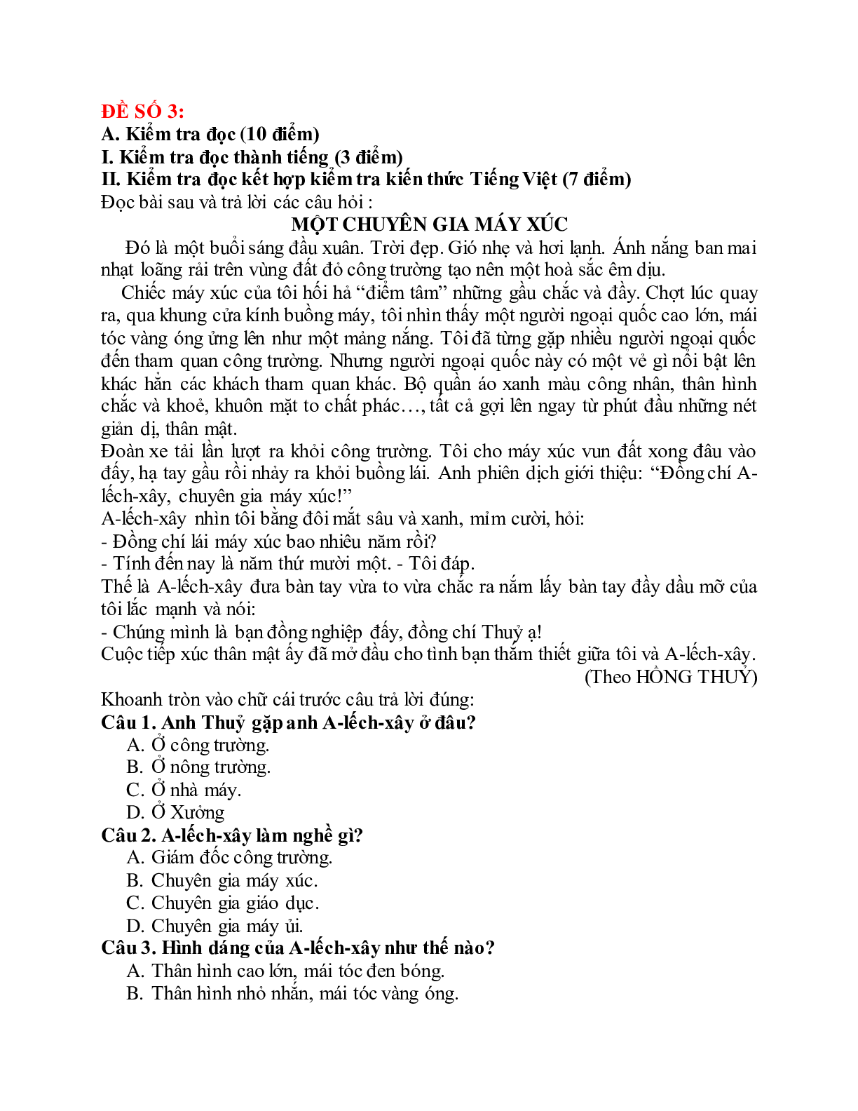 Đề thi Giữa học kì 1 Tiếng Việt lớp 5 năm 2021 - 2022 (10 đề) (trang 7)
