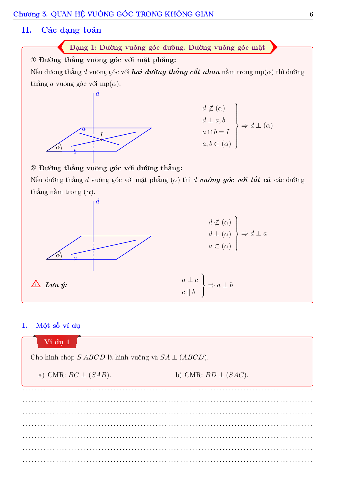 Phương pháp giải toán về quan hệ vuông góc (trang 6)