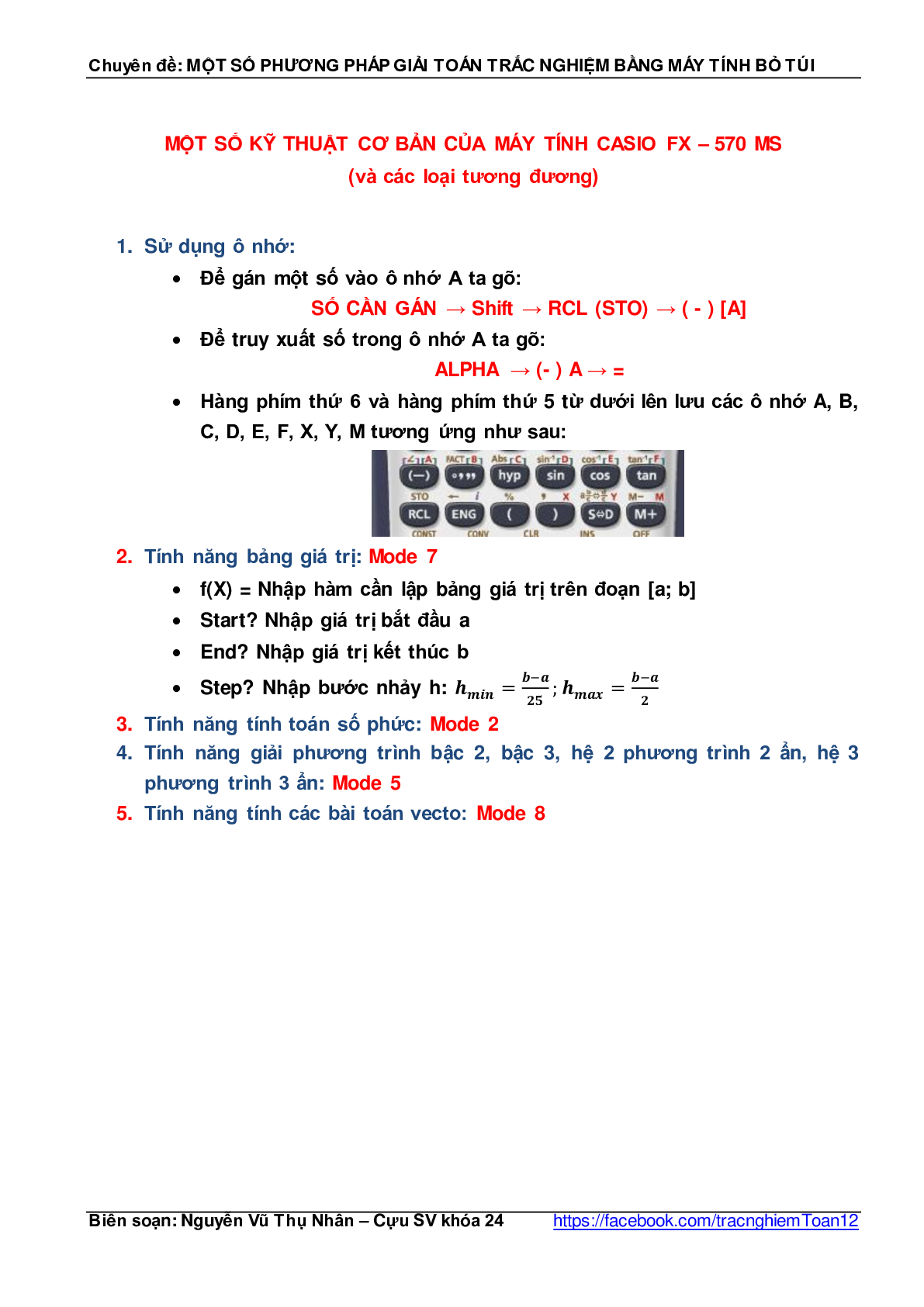 Một số phương pháp giải nhanh toán trắc nghiệm bằng máy tính bỏ túi (trang 3)