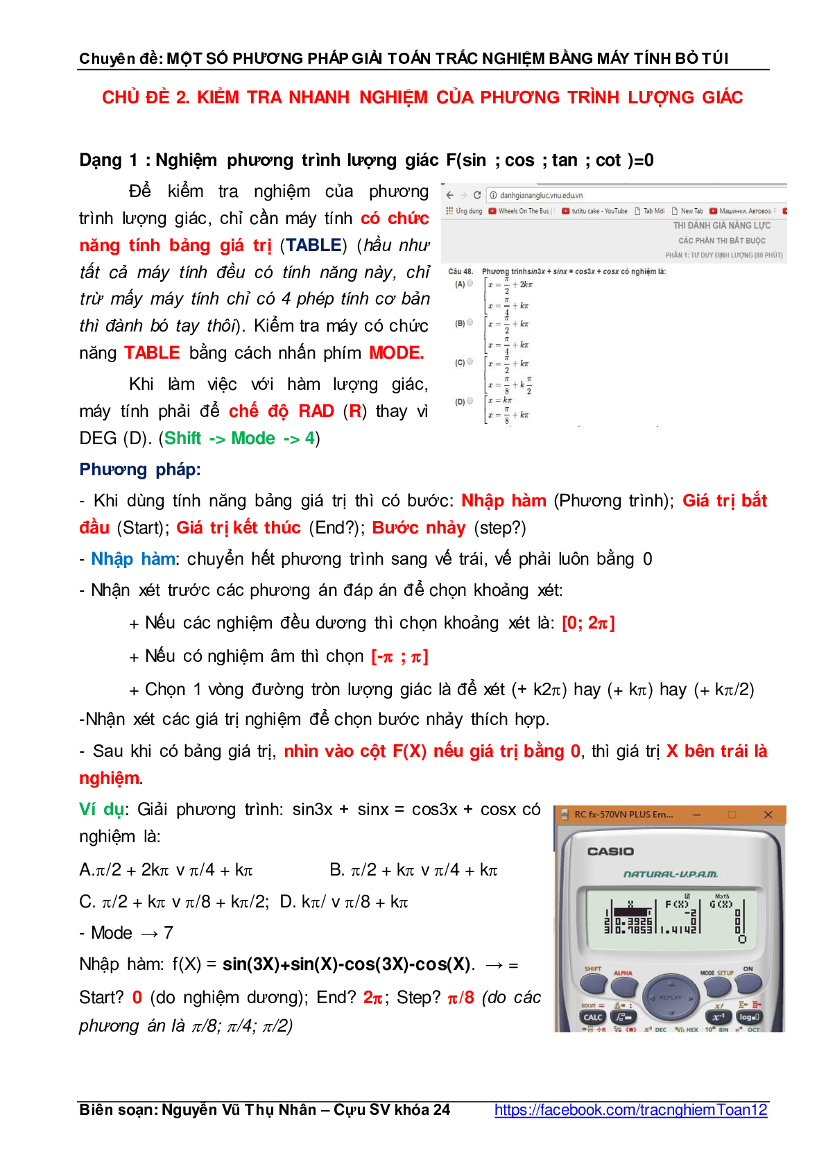 Một số phương pháp giải nhanh toán trắc nghiệm bằng máy tính bỏ túi (trang 6)